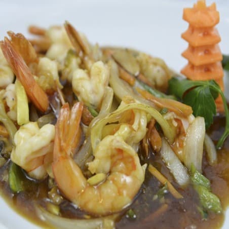 Gambes amb verdures